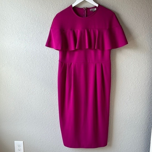 ASOS Hot Pink Midi Dress Size 10 - Picture 1 of 15